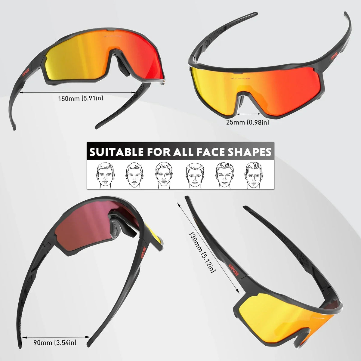 Kapvoe UV400 Cycling Detachable Glasses on Sale Hiking Eyewear