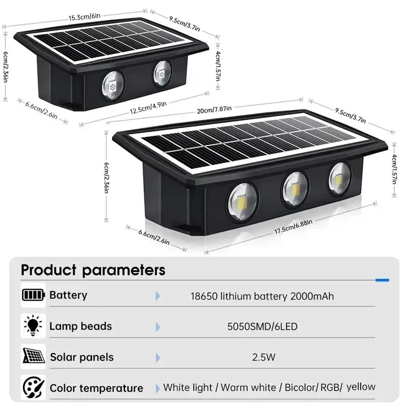 Solar Wall Lamp Outdoor Solar LED Light Waterproof Up