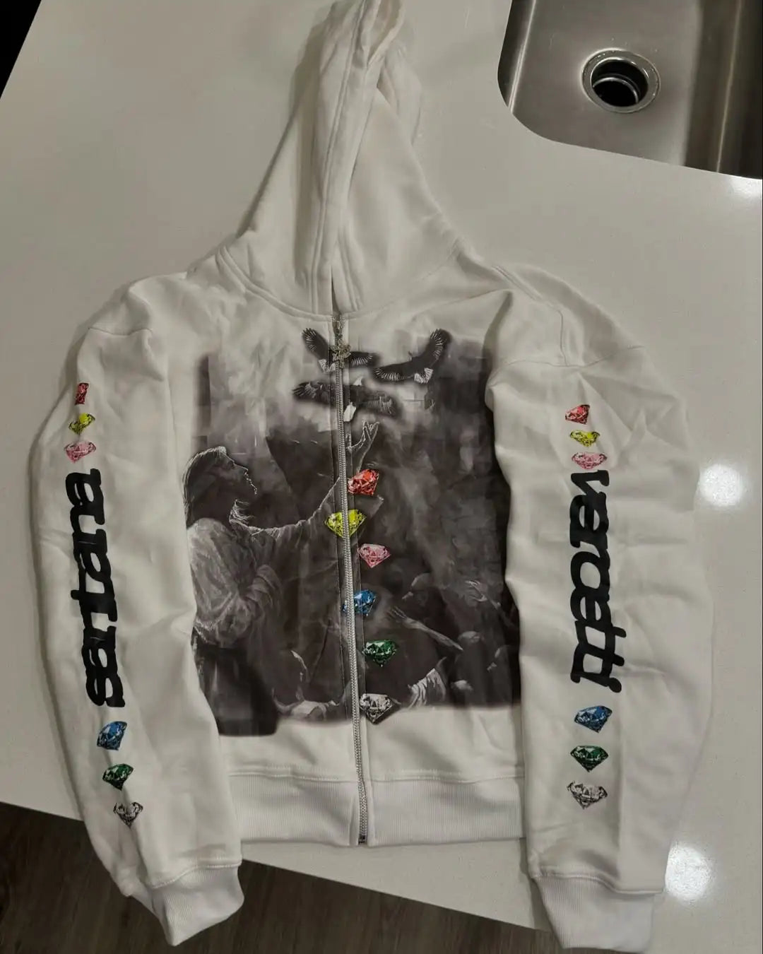 Y2K Men Hooded Sweatshirt New Wave Zipper Printed Cardigan Teen Couple Autumn and Winter Hoodie Hip-hop Long-sleeved Top