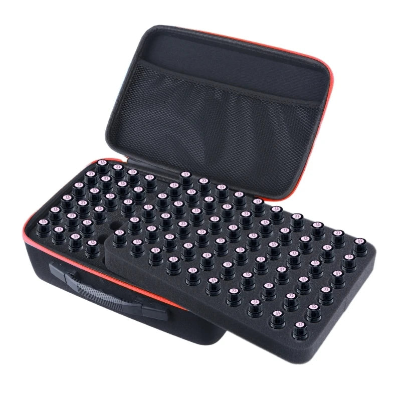 Sleek Essential Oil Storage Bag 120 Girds Storage For 5-10ML Bottles Sturdy EVA Travel Case For Home Travel Presentations