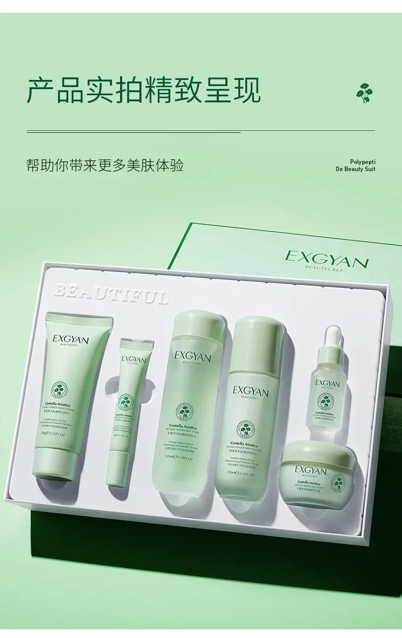 eCentella Asiatica Polypeptide Skin Care Set Aloe Moisturizing Oil-controlling Face Serum Cream Lotion Set Ascorbic Acid Essence