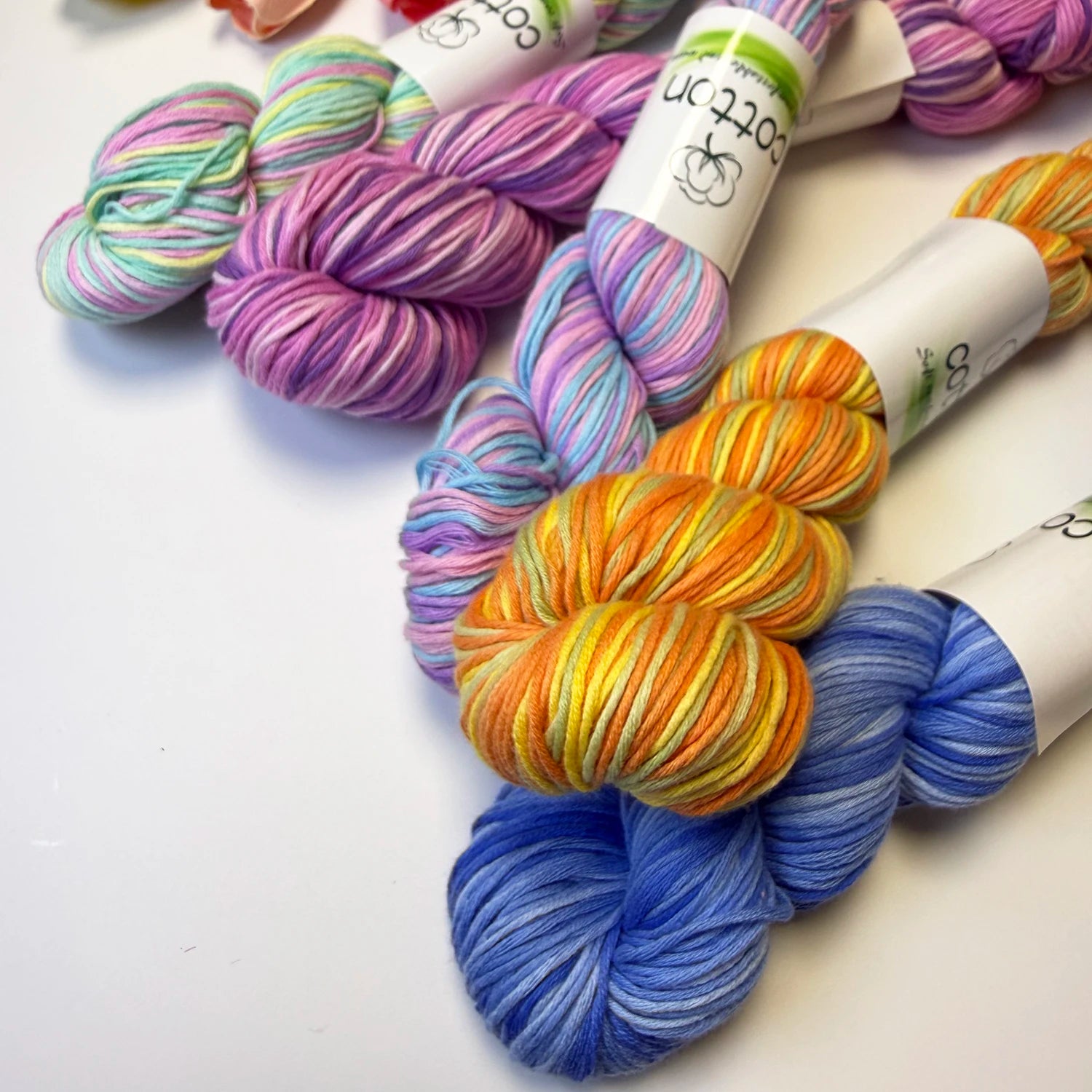 50g Cotton Fabric Colorful Gradient Dyeing of Segments Wool Yarn DIY Crochet Knitting Hand-knitted Materials Sewing Supplies