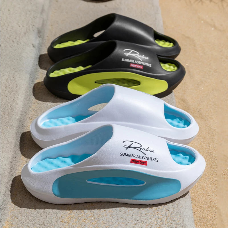Summer Men's Massage Slippers Indoor Outdoor Sandals Beach Men