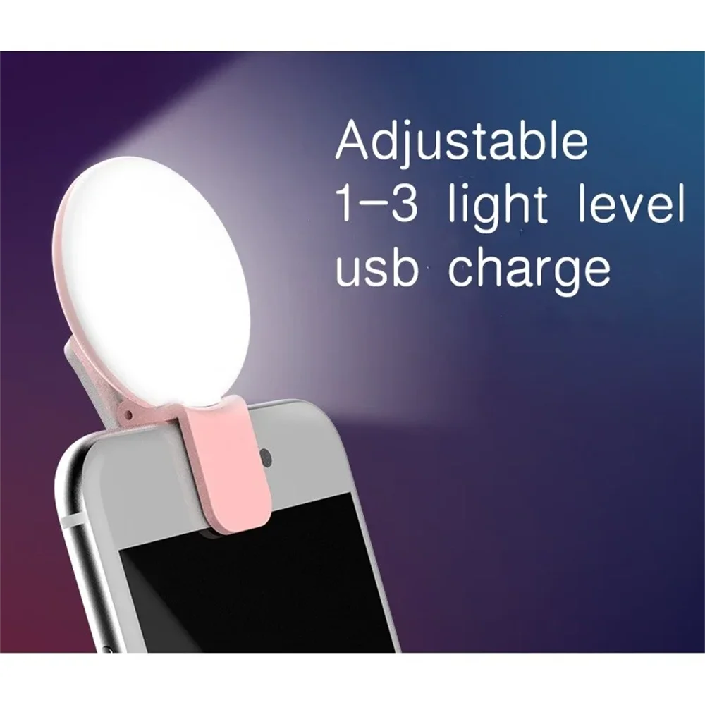Portable LED Lamp Phone Live Video Beauty Light Universal Mobile Phone Selfie Fill Light USB Charge Photography Clip Ring Light