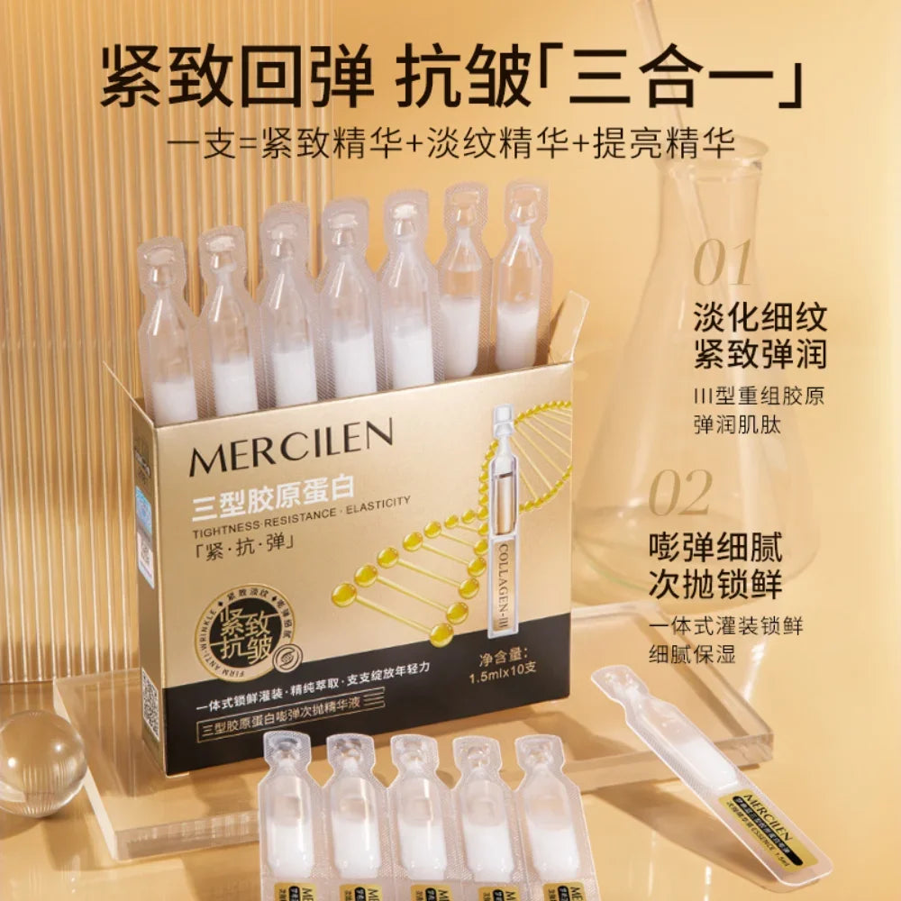 Type III Collagen Essence Moisturizing Firming Anti-Wrinkle Fade Fine Line Tightness Essence Anti-aging Smoothing Face Skin Care