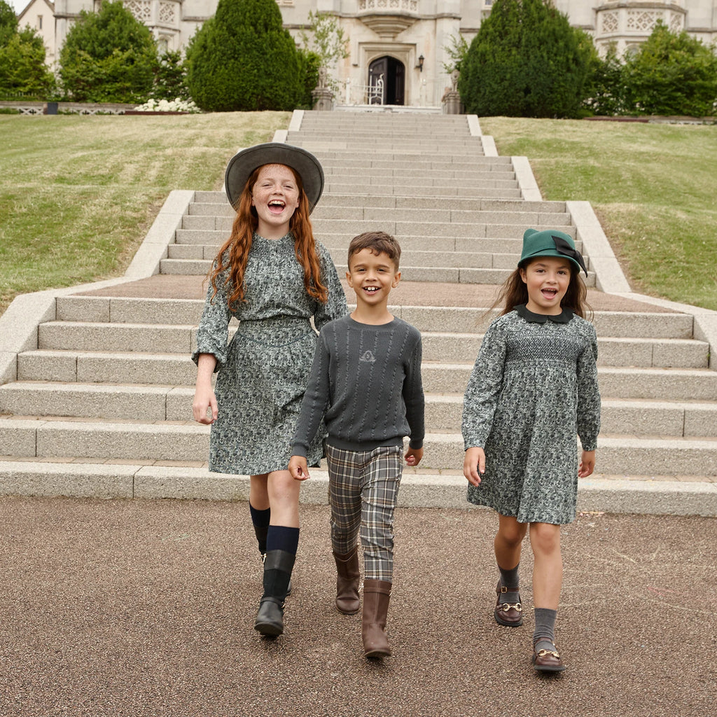 AS AW26 Forest Collection Cotton Corduroy Girls Print Smocking