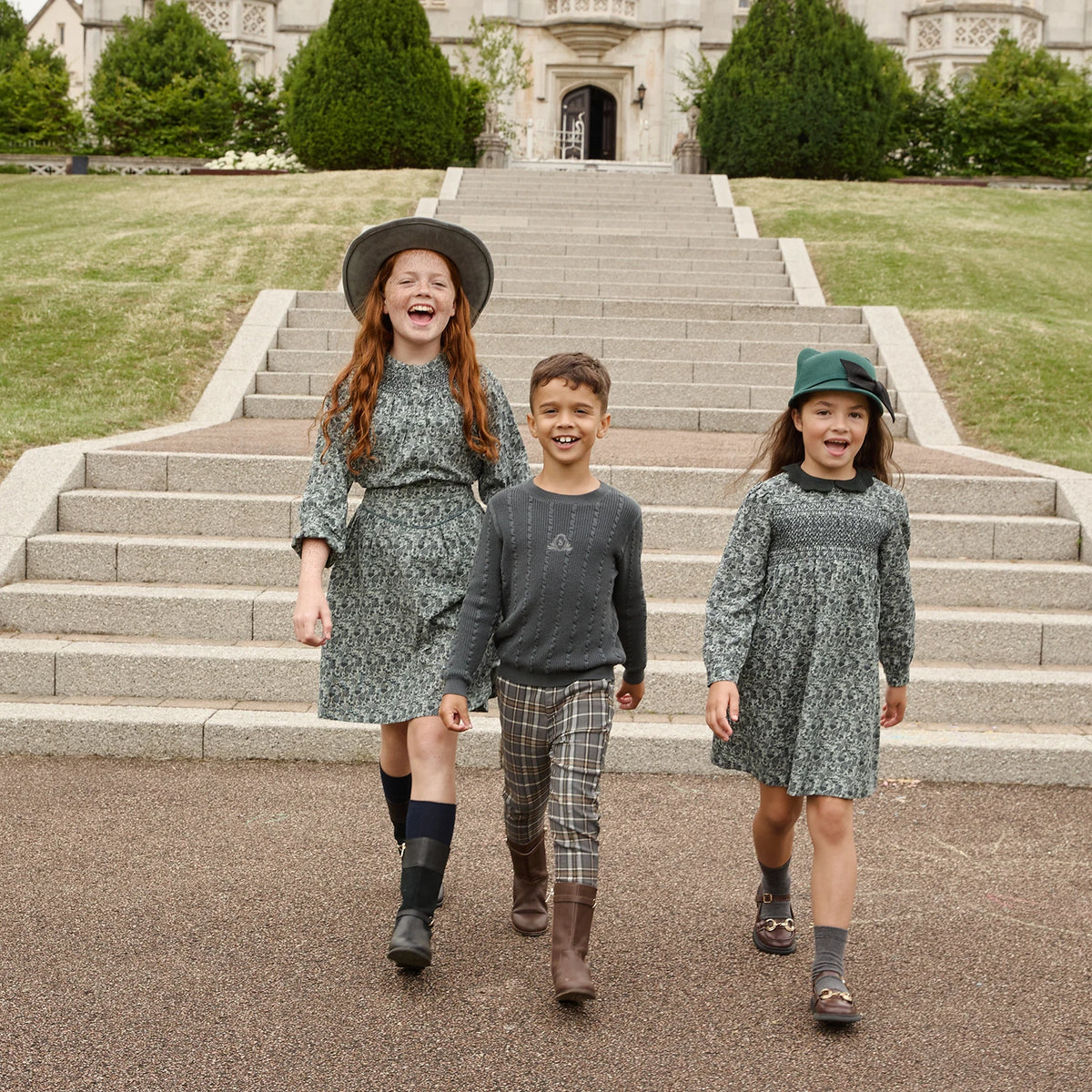 AS AW26 Forest Collection Cotton Corduroy Girls Print Smocking