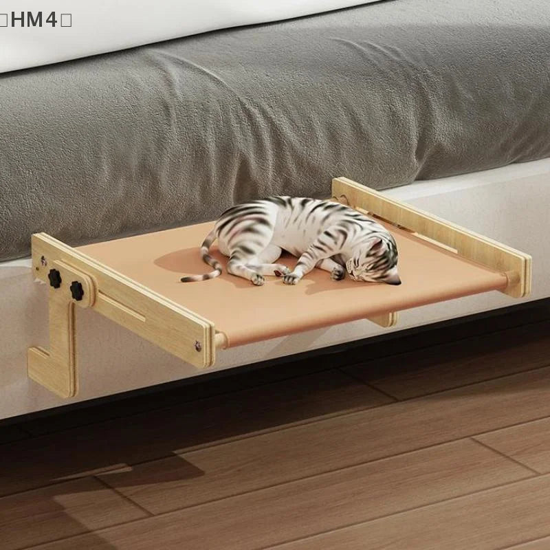 〔HM4〕Wood Cat Bed Space Capsule Cat House Cat Hammock Cat Window Bed Space Capsule Non Perforated Suspension Hammock Bed