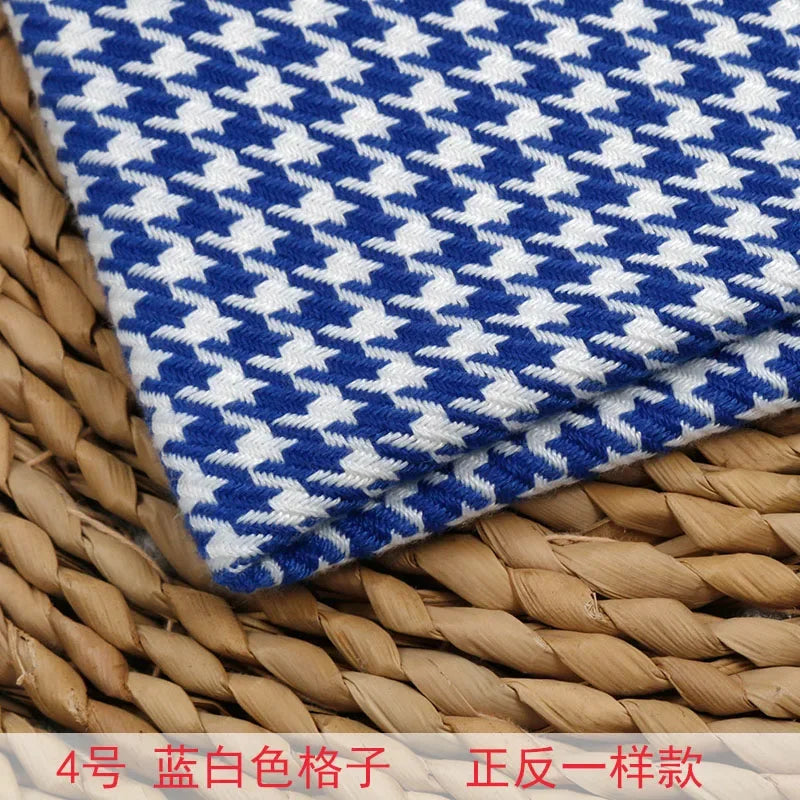 High-end Thousand Bird Grid Sofa Fabric Thickening Plaid Cotton Linen Cloth Tablecloth Pillow Cushion Cover Handmade DIY Fabric