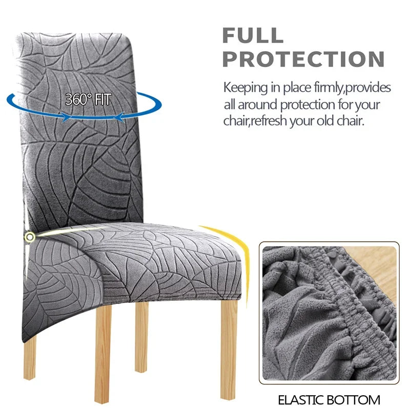 1PC Jacquard Chair Cover Stretch XL Size Long Back Chair Covers Seat Covers For Wedding Dining Room Home Kitchen Chairs