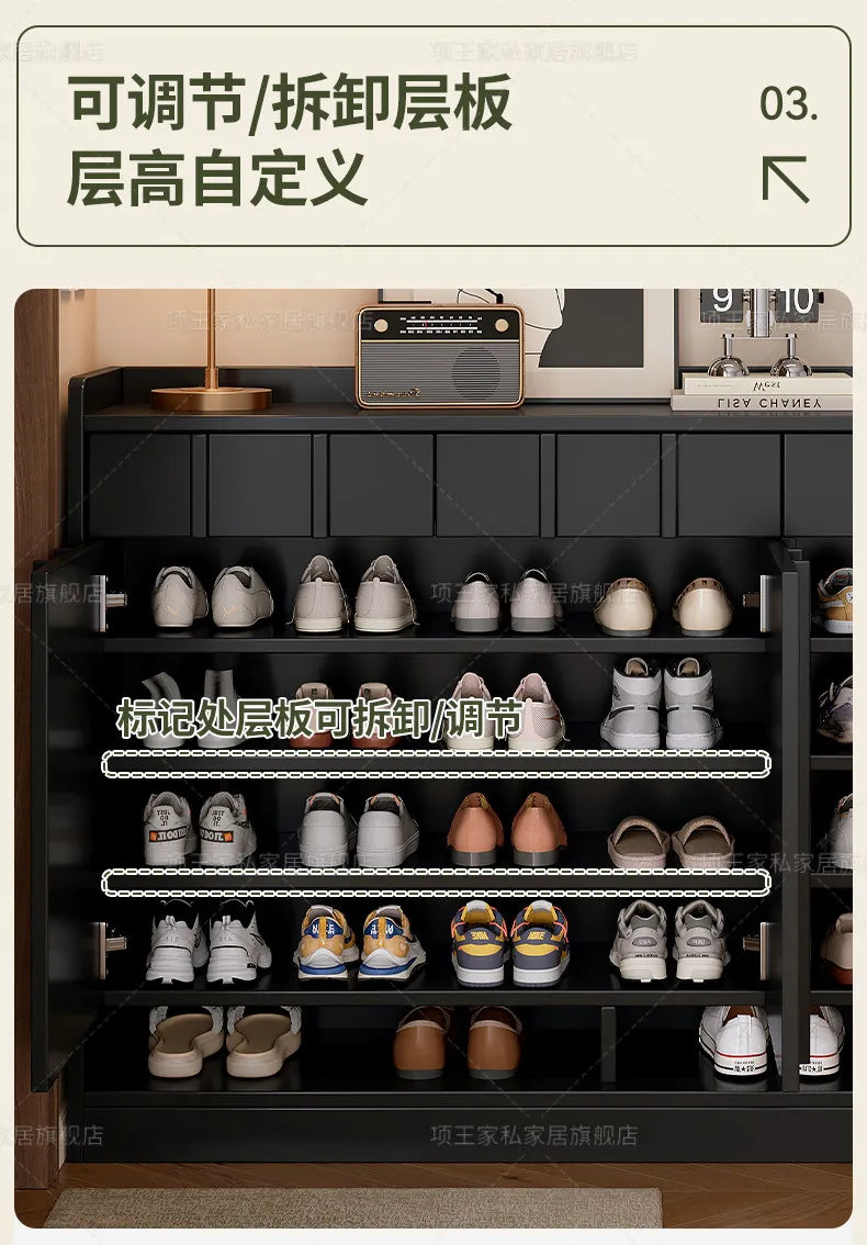 Living Room Storage Shoe Cabinet Hallway Entrance Wooden Modern Shoe Cabinet Black White Zapatero Organizador Furniture Home