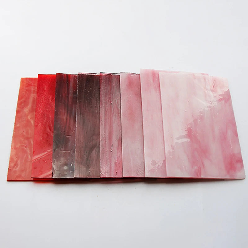 Square Mica Mosaic Tiles Glass Mosaic Transparent Stained Mosaic Arts Piece DIY Craft Materials Making Decoration Acc 10x10cm