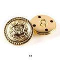 10pcs 15/20/25mm Metal Vintage Coat Suit Uniform Button Retro Copper Buttons Round Shank button DIY Sewing Ornaments