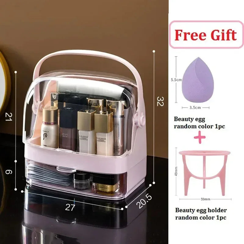 Cosmetic Storage Box Home Large Capacity Desktop Dustproof Dressing Table Lipstick Skin Care Luxury Storage Box Makeup Organizer