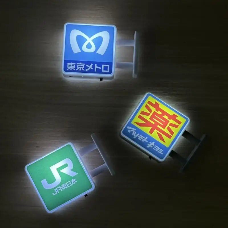Glowing Mini Cute Fridge Magnets Light Box Coffee Beer Illuminated Home Decor Accessories Japanese Underground Iron Family