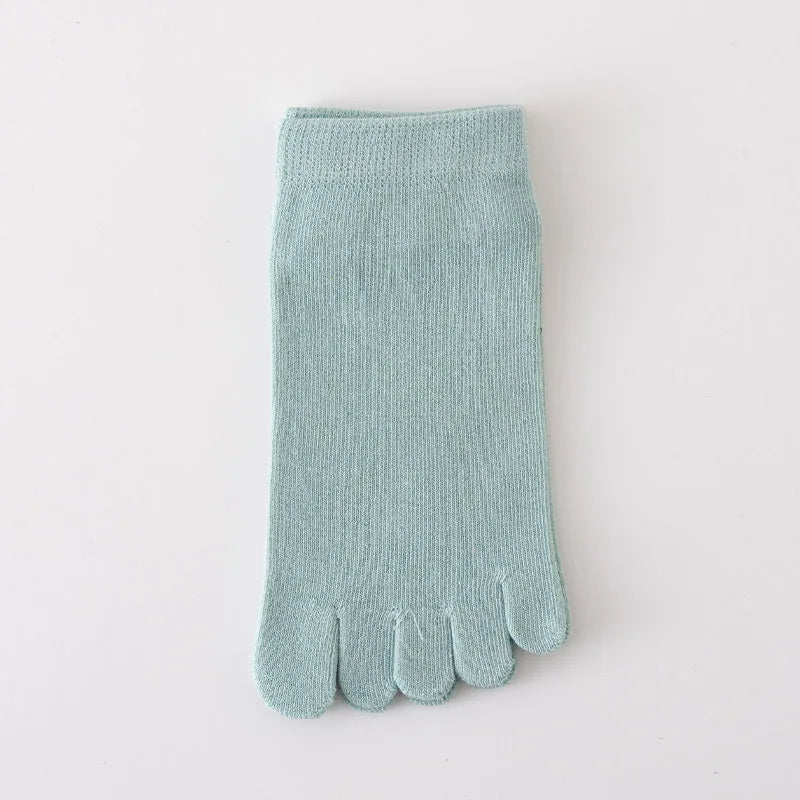 Spring Summer Women's Candy Color Ankle Socks Sweat absorption Breathable Cotton Split Toe Socks 5 Toes Short Five Finger Socks