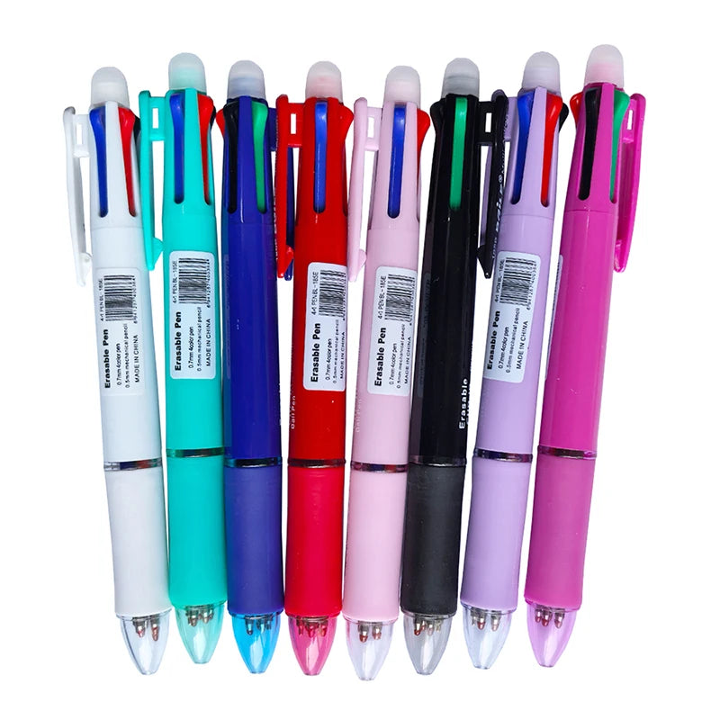 Multicolor 5 In 1 0.7mm Erasable Gel Pen Black