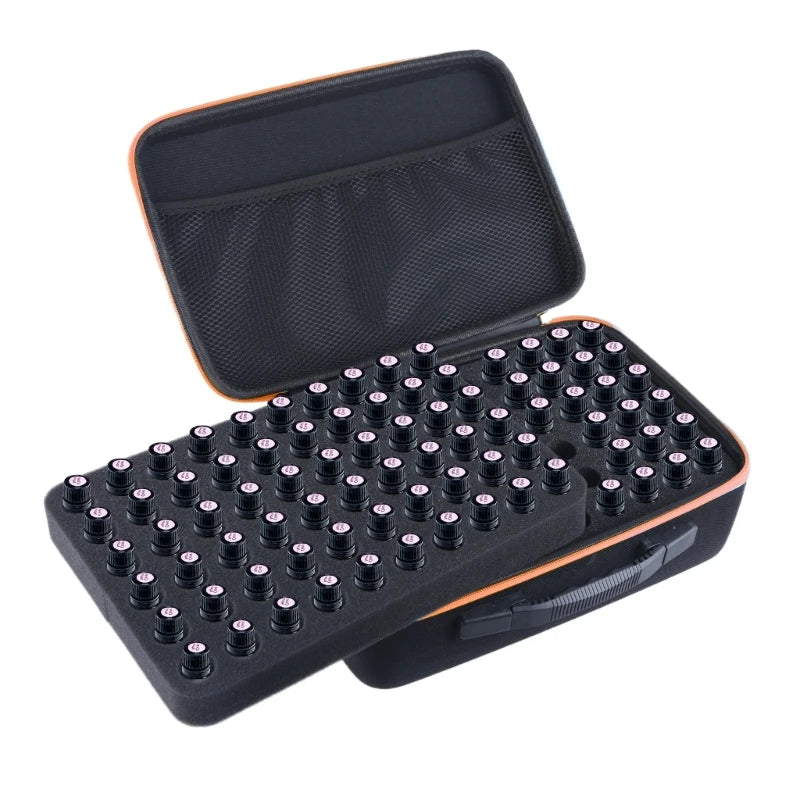 Sleek Essential Oil Storage Bag 120 Girds Storage For 5-10ML Bottles Sturdy EVA Travel Case For Home Travel Presentations