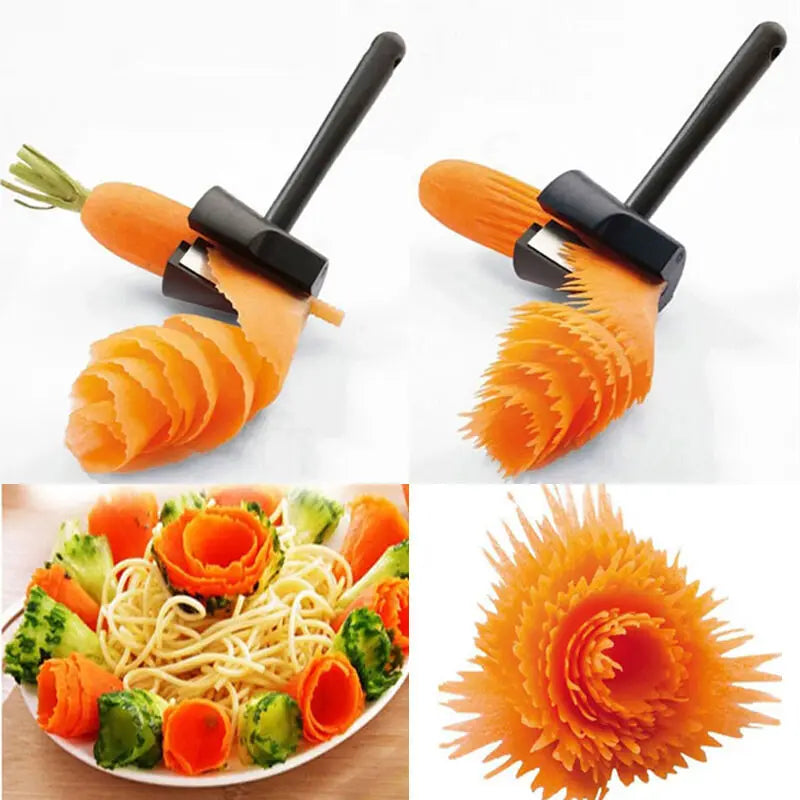 Manual spiral slicer Vegetable slicer Spiral peeler Fruits Peeler Kitchen Roll Flower Decorative Tool