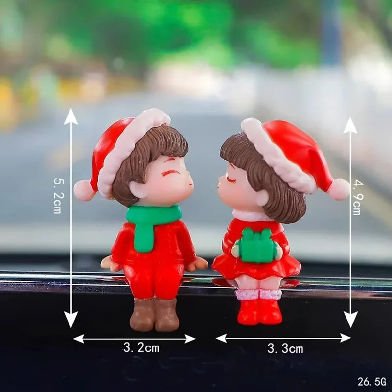 Car Decoration Cute Cartoon Balloon Couples Action Figure Figurines