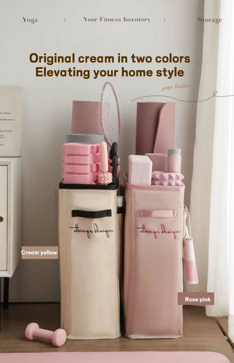 Yoga Storage Basket Sports Equipment Storage Foldable Miscellaneous Items Yoga Mat Organizer