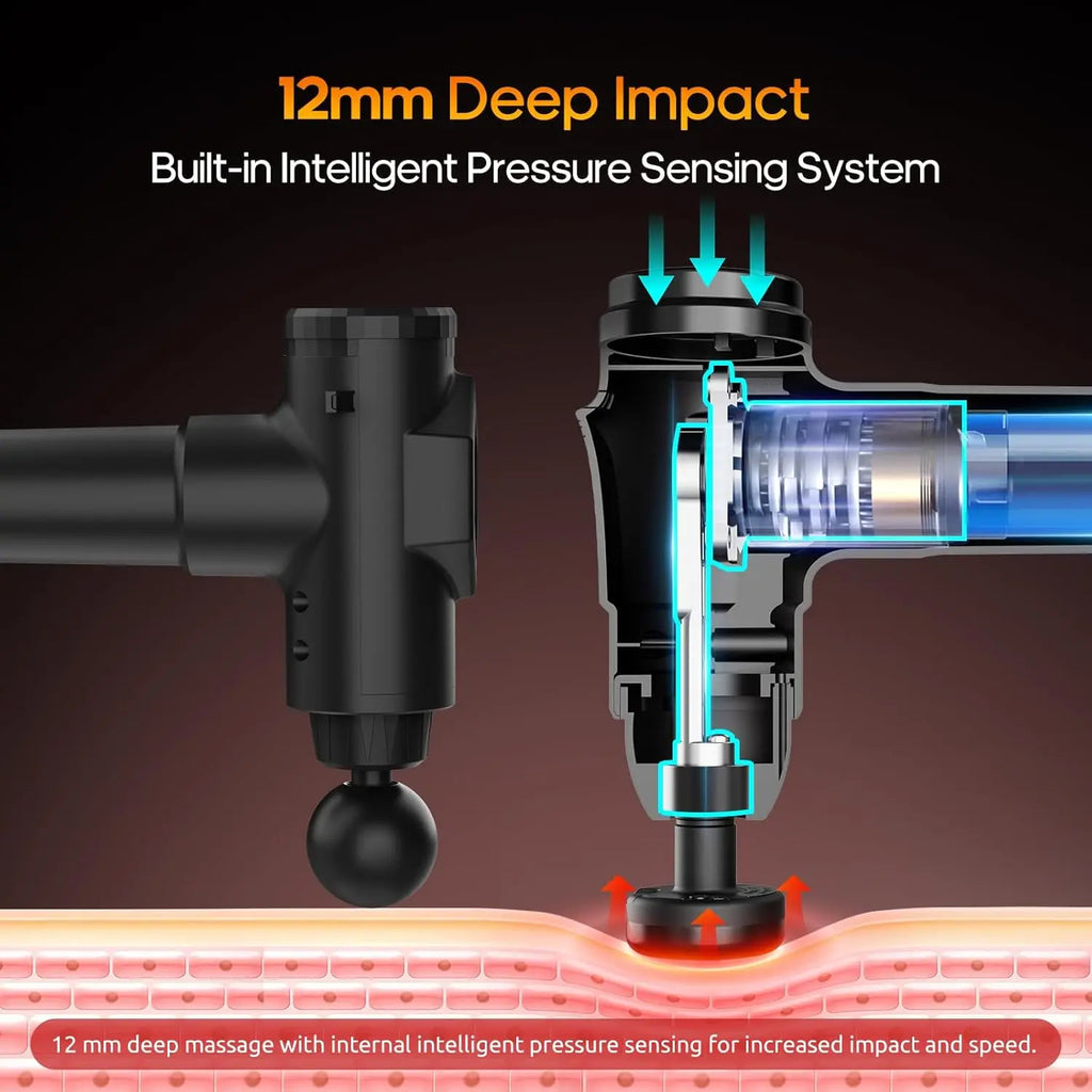20-Speed Massage Gun with Heat and 7 Heads