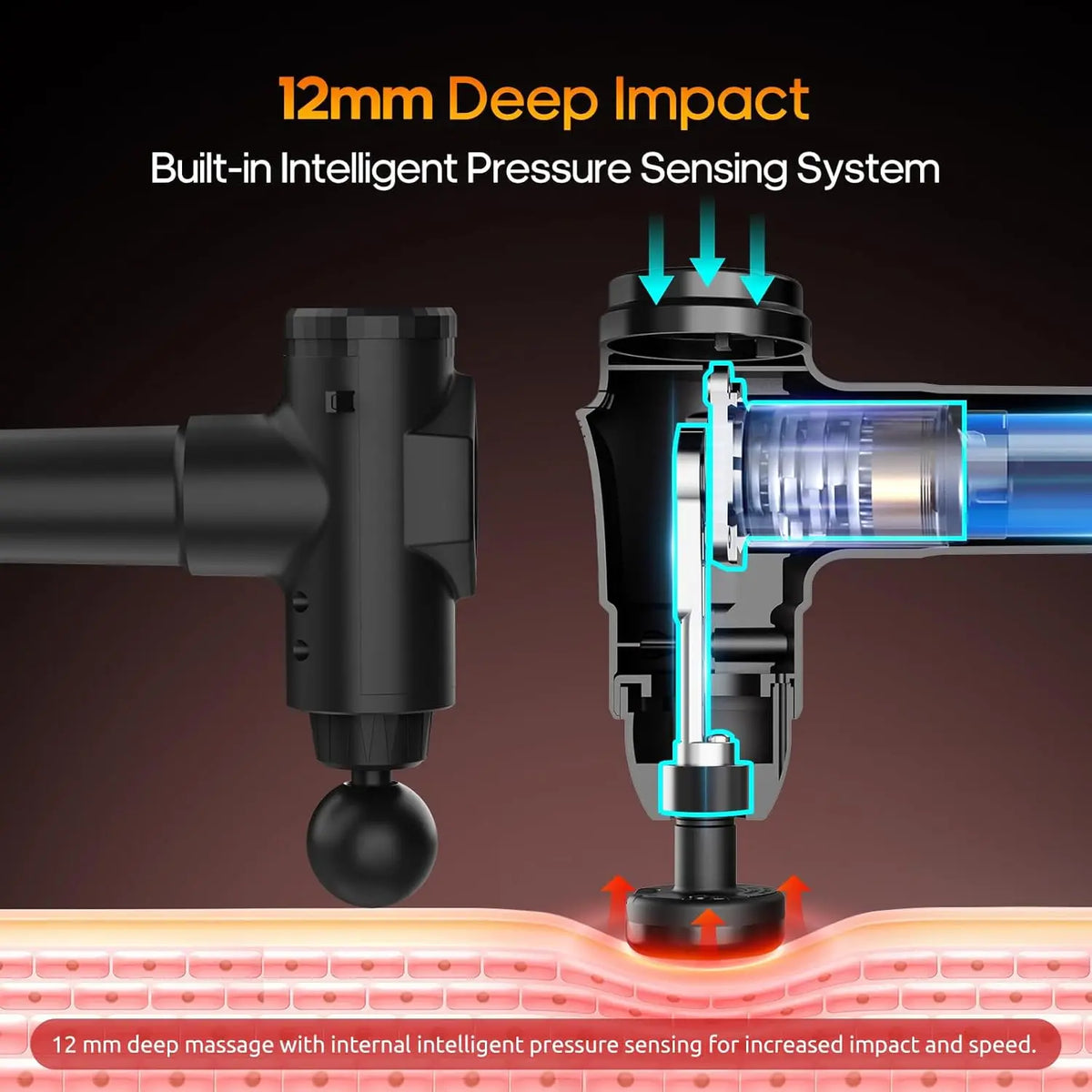20-Speed Massage Gun with Heat and 7 Heads