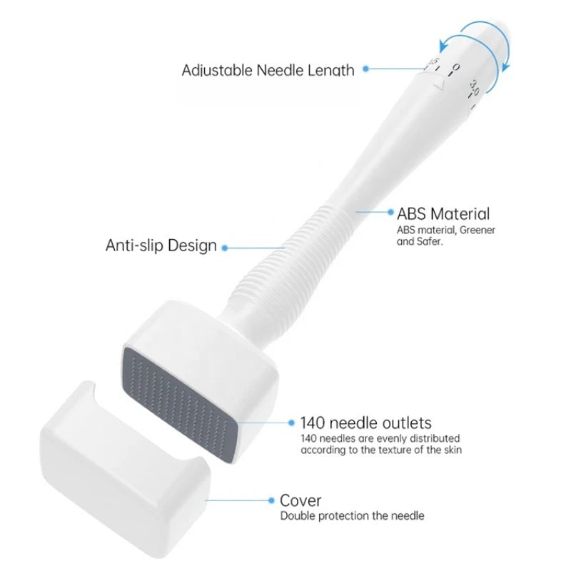 Adjustable Derma Stamp Microneedle Microneedling 140 Pins Skin Care