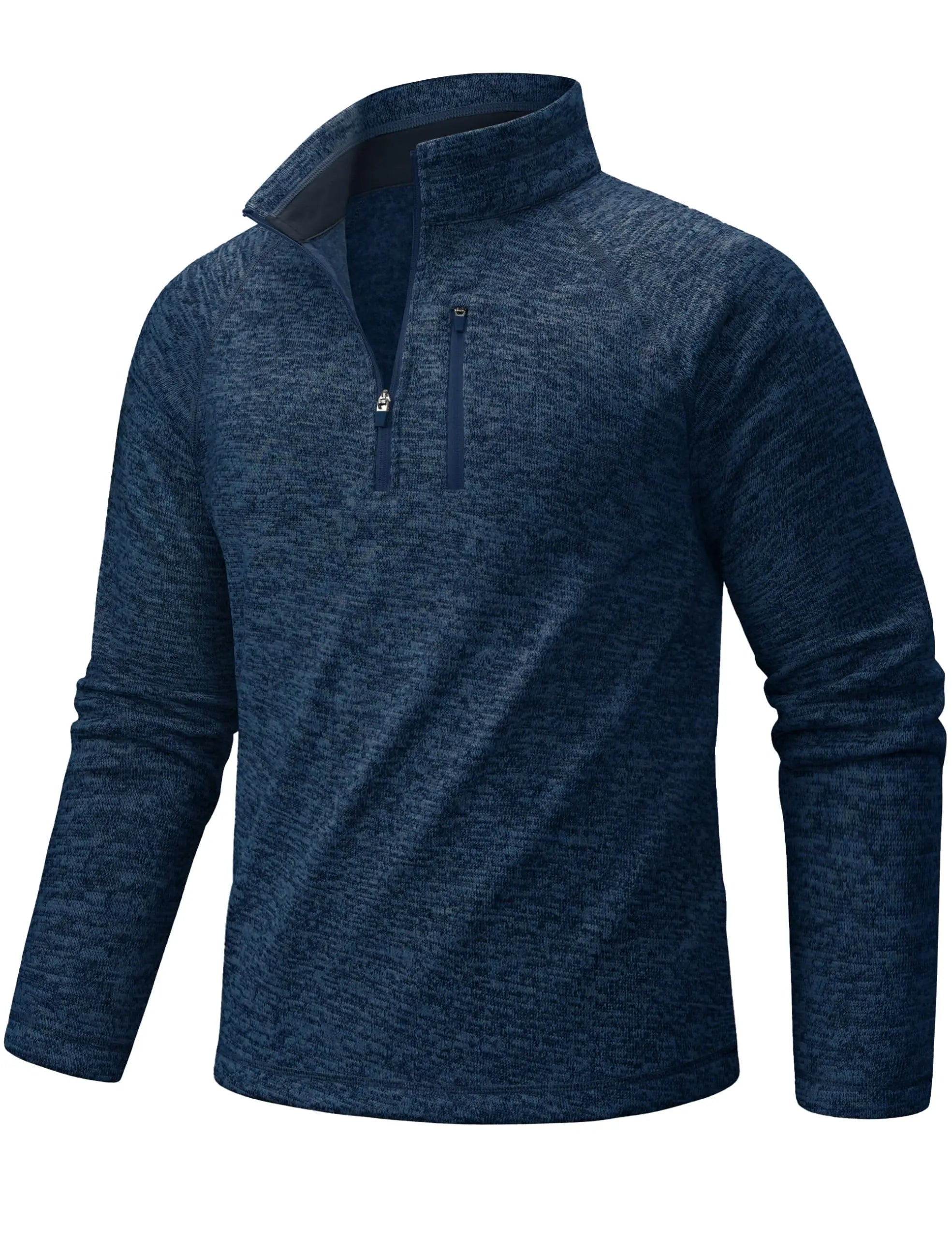 TACVASEN Men's Quarter Zip Pullover Long Sleeve Thermal Fleece Sweater Lightweight Casual Golf Sweatshirt with Zipper Pocket