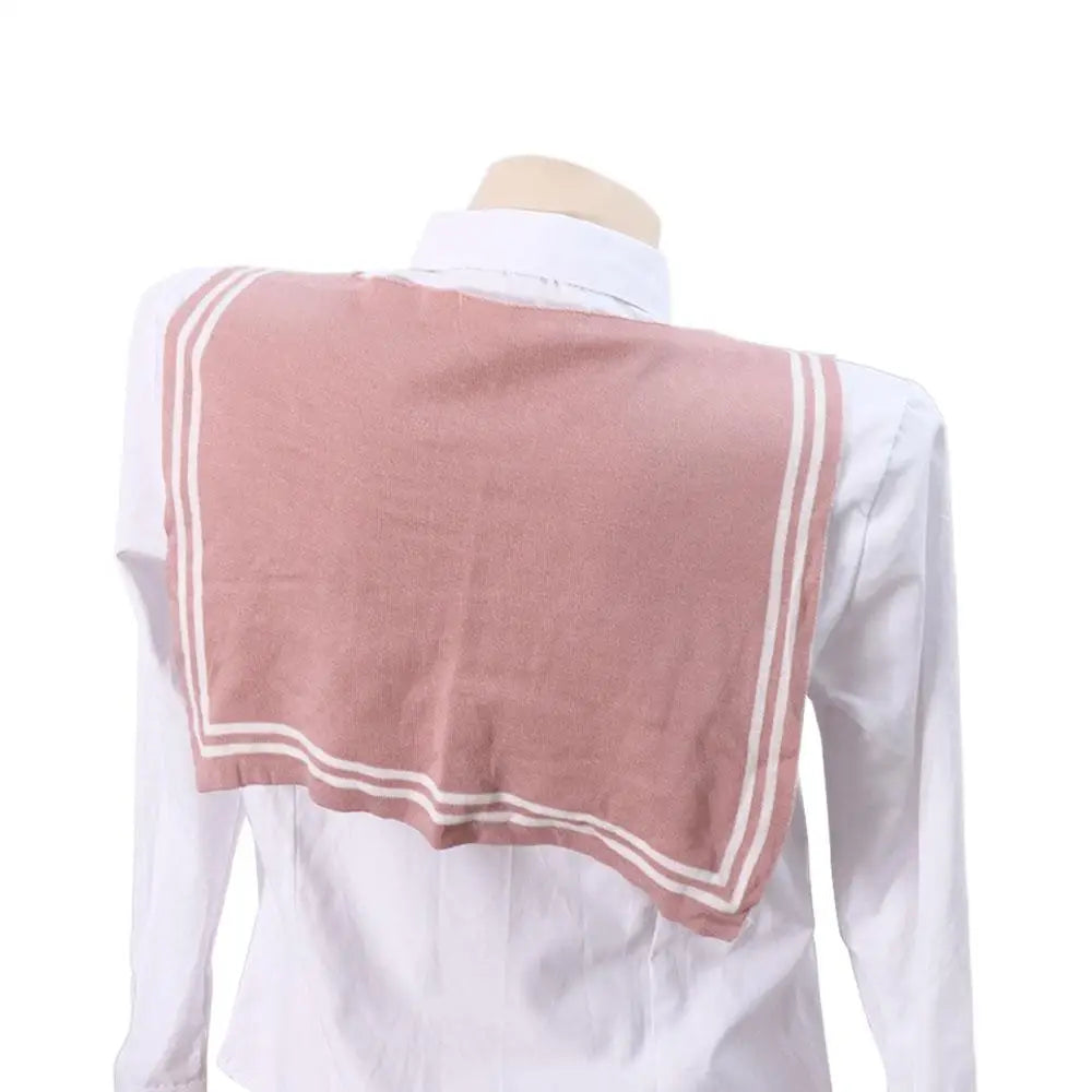 Warm Stripe Knitted Shawl Patchwork Naval Style Blouse Shoulder Fake Collar Korean Style Scarf Accessories Knot Scarf Outdoor