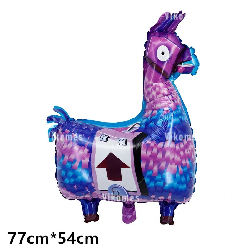 Fortnite Balloons Shooting Game Ballons Boy Girl Happy Birthday Banner Party Decoration Alpaca Llama Tableware Cake Topper Toy
