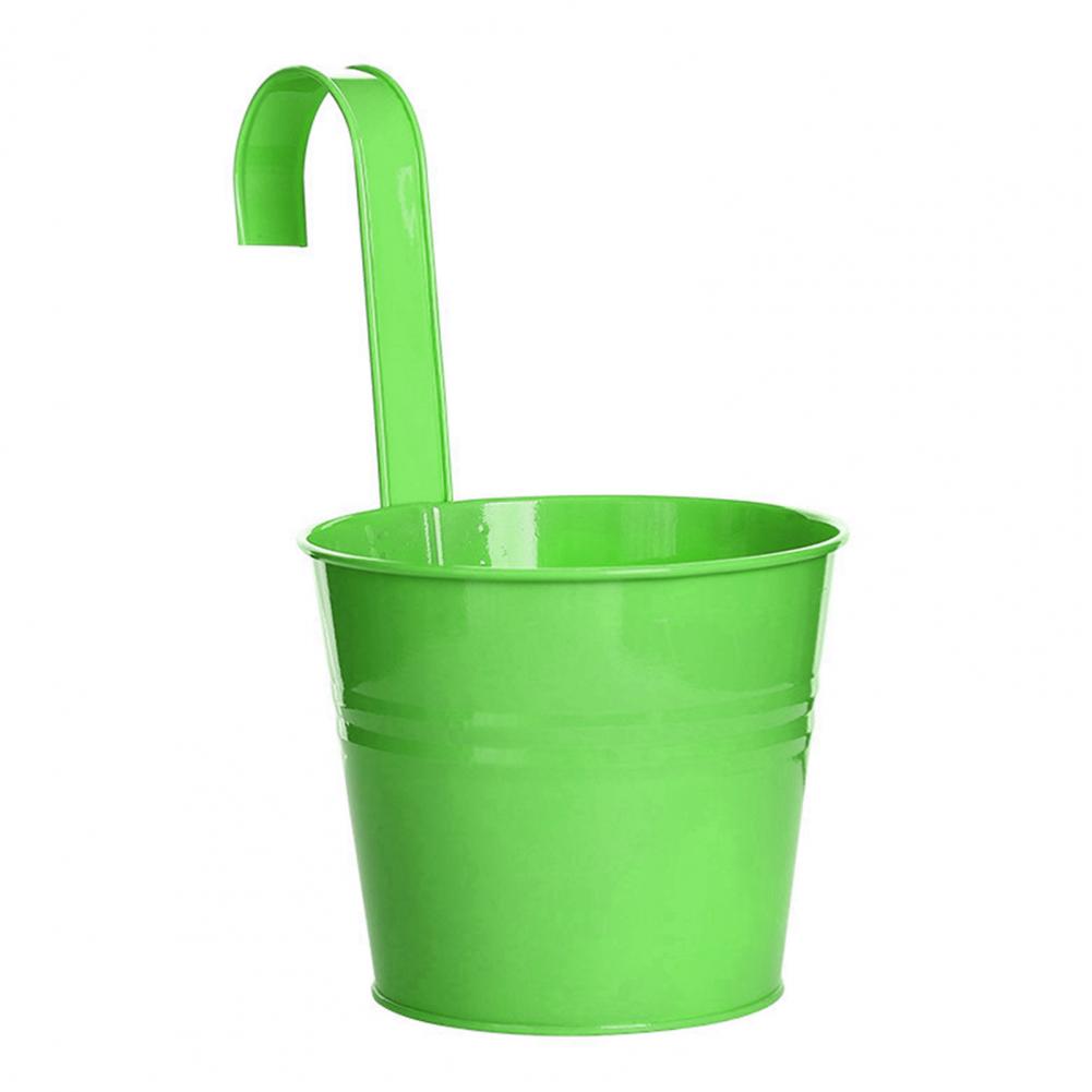 Hanging Flower Pot Natural Style Iron Metal Bucket Balcony Courtyard Home Decor Cafe Hook Wall Pot Flower Pot Garden Decoratiom