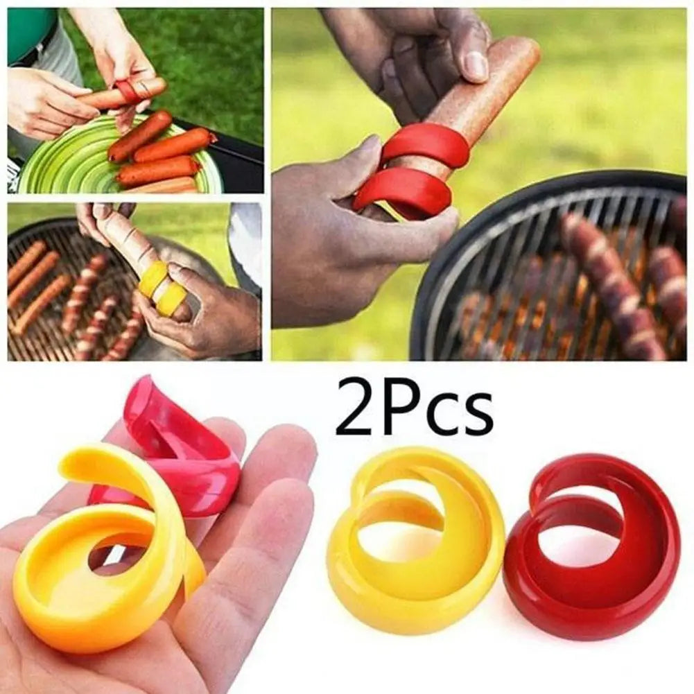 Hot Dog Slicer Barbecue Sausage Cutter Barbecue Tools Camping Innovation Kitchen Utensils Silicone Hot Dog Sausage Mold
