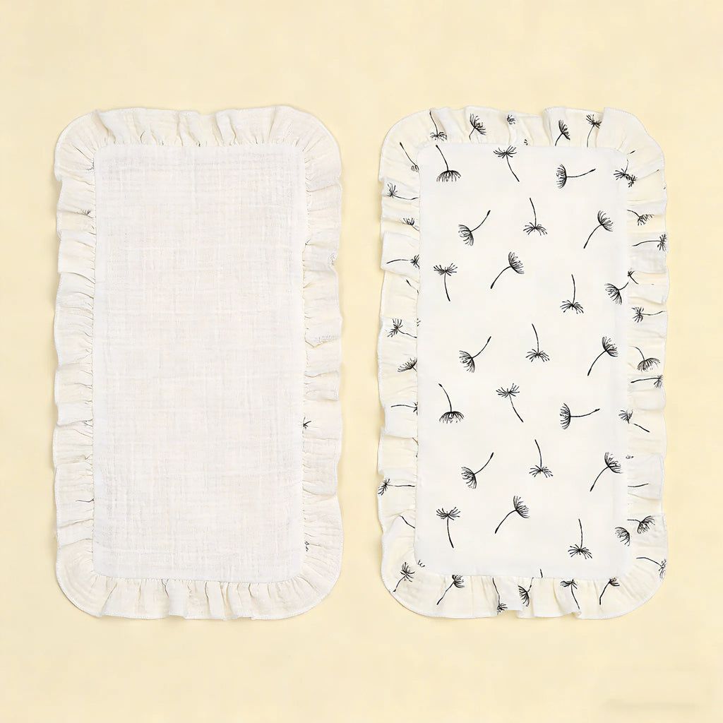 2-Pack of Unisex Baby Burp Cloth Bibs Soft Pure Cotton Super