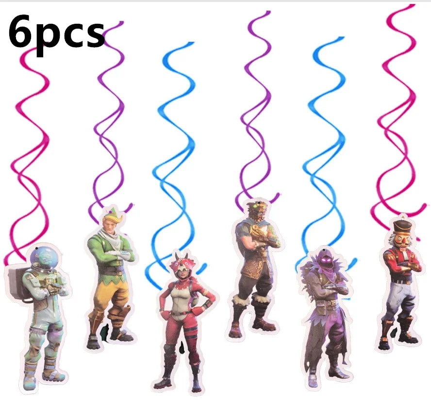 Fortnite Balloons Shooting Game Ballons Boy Girl Happy Birthday Banner Party Decoration Alpaca Llama Tableware Cake Topper Toy