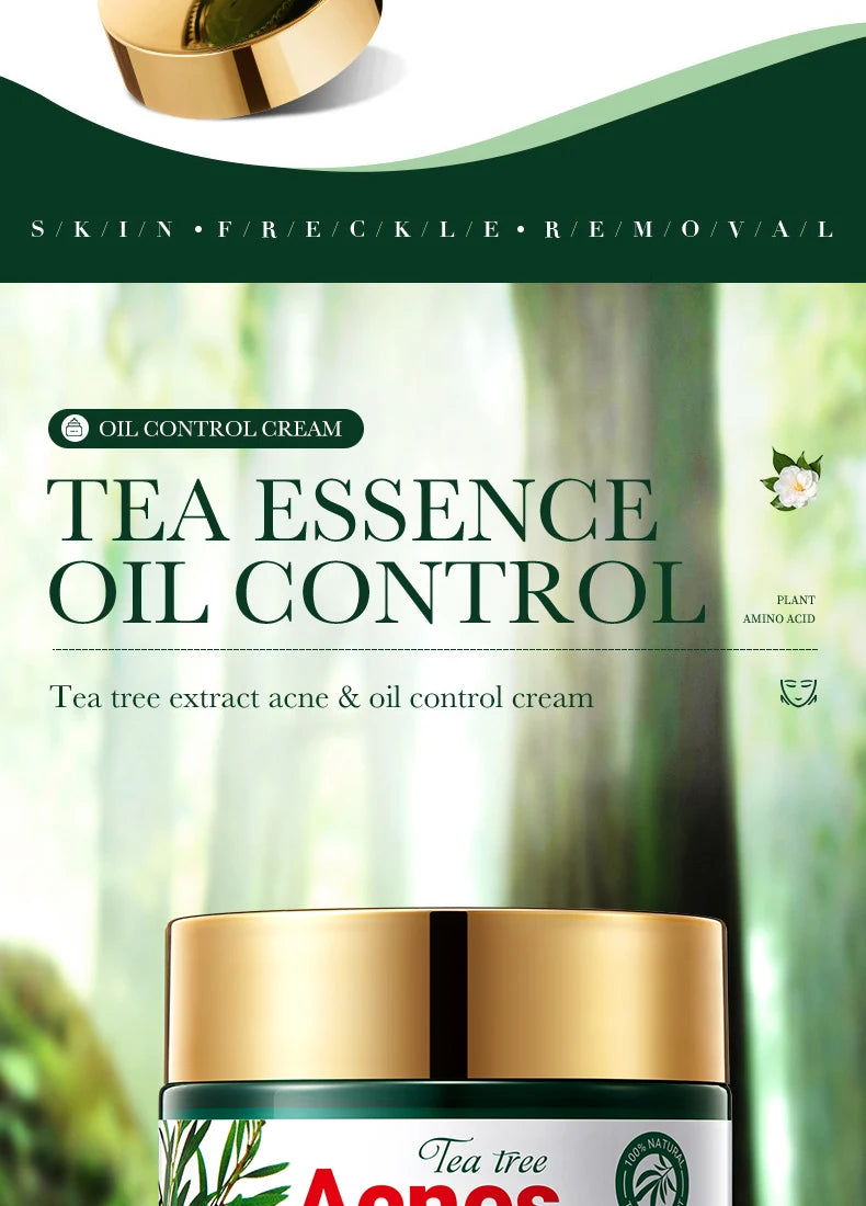 Tea Tree Acne Removing Cream Facial skincare Oil Control Face Gel Creams Hydrating Moisturizing Facial Cream Skin Care Set