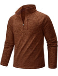 TACVASEN Men's Quarter Zip Pullover Long Sleeve Thermal Fleece Sweater Lightweight Casual Golf Sweatshirt with Zipper Pocket