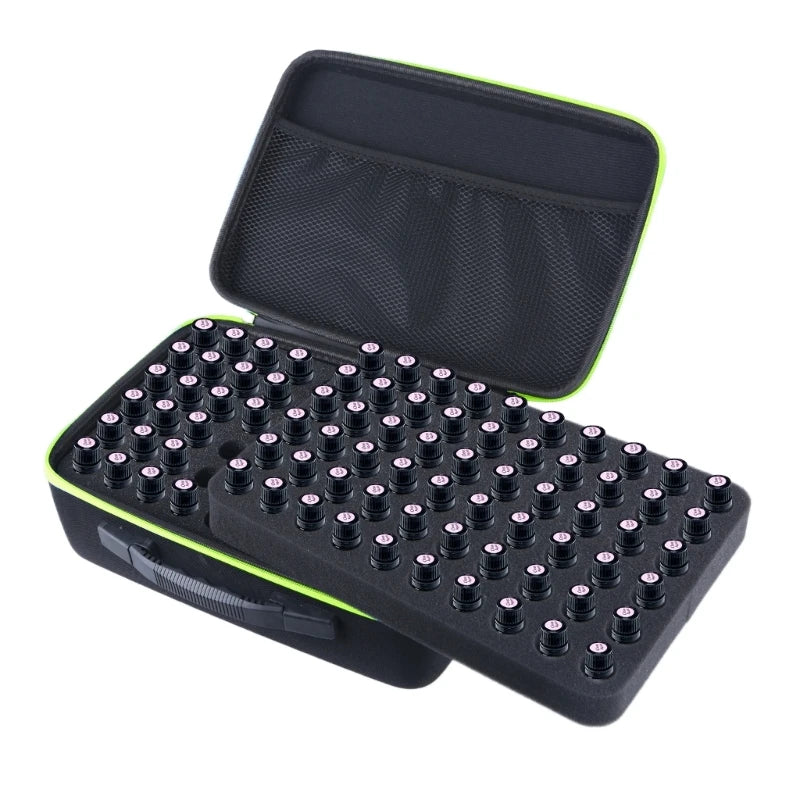 Sleek Essential Oil Storage Bag 120 Girds Storage For 5-10ML Bottles Sturdy EVA Travel Case For Home Travel Presentations