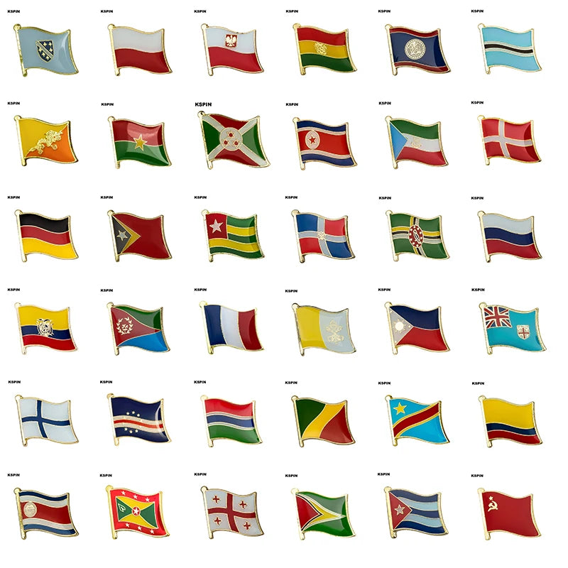 10pcs a lot   Flag Laple Pin Badge Brooch Cambodia Canada Czech Rep. Zimbabwe Kuwait Croatia Kenya Kazakhstan Haiti