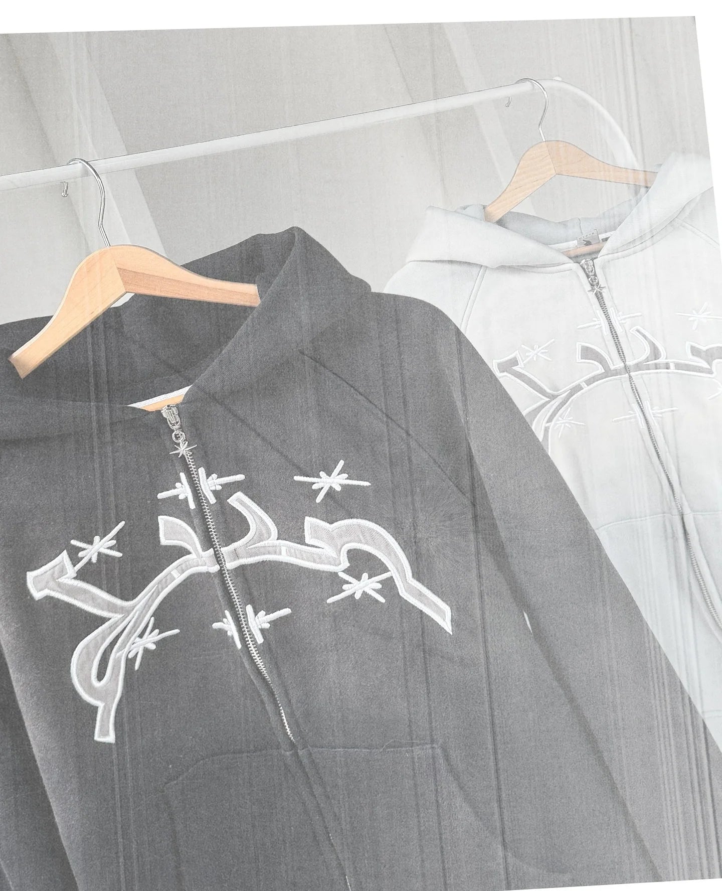 Divin Vintage Fashion Embroidery Zip Up Hoodies Y2k New Harajuku Hip Hop Coat Loose Hooded Sweatshirt Men And Women Streetwear