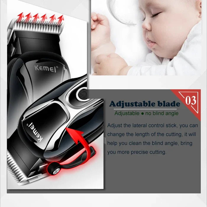 Kemei Rechargeable Professional Dog Hair Trimmer for Cat Cutter Grooming Machine Hair Remover Animal Hair Clipper for Pet