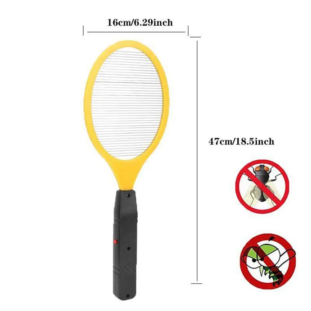 1pc Yellow Electric Mosquito Swatter Steel Mesh Stripes 1500-2000V High Voltage Powerful Shoc Kitchen Home Camping