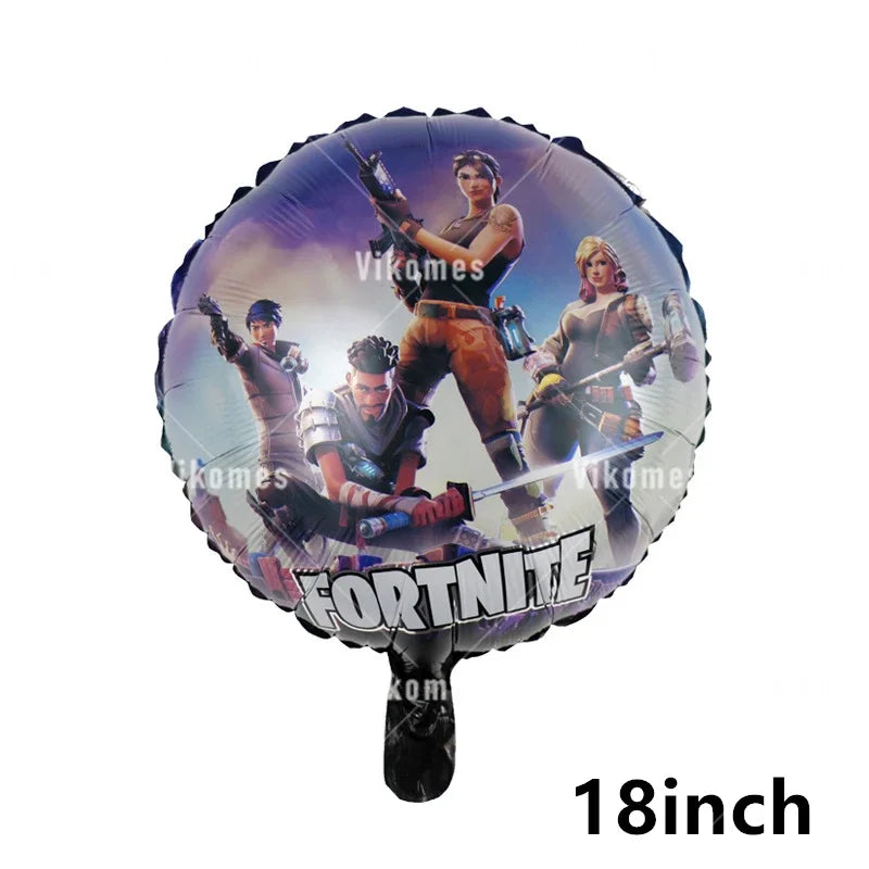 Fortnite Balloons Shooting Game Ballons Boy Girl Happy Birthday Banner Party Decoration Alpaca Llama Tableware Cake Topper Toy