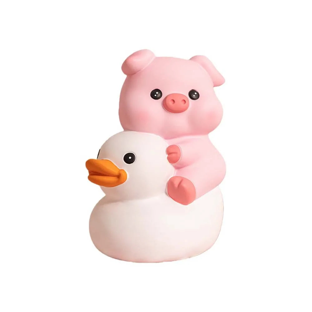 Decorative Vinyl Pig Vinyl Piggy Bank Animal Pig Duck Riding Pig Money Jar Good Luck Fall Protection Coin Saving Box Home