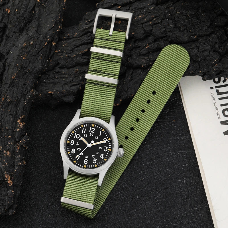 Militado Ml05 Vintage Field Watch VH31 Sweep Second Quartz