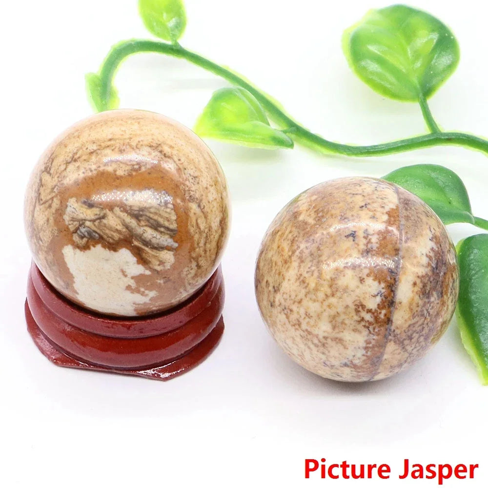30MM Crystal Ball Natural Reiki Healing Quartz Stone Globe Energy Gemstone Fengshui Sphere Wicca Chakra Massage Home Decor Gifts
