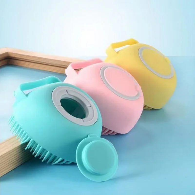 Silicone Shampoo Bath Brush Massage Comb Grooming Scrubber Brush Bathing Accessories Baby Kids Silicon Body Scrubber