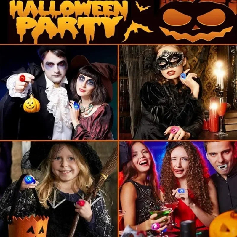 LED Luminous Halloween Toys Pumpkin Ghost Skull Glowing in Dark Fingers Toys with Light Birthday Party Decoration Props Supplies