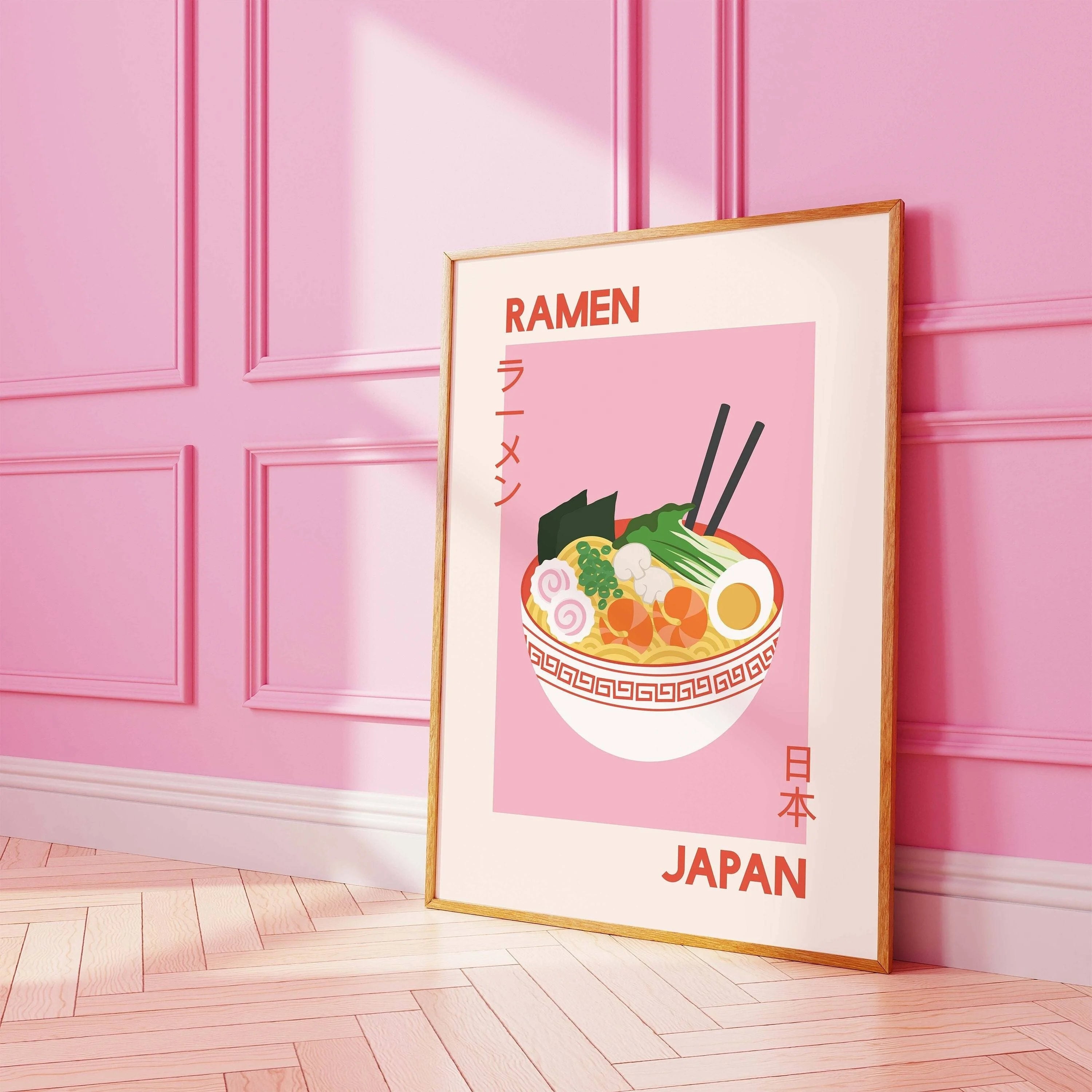 Japanese Ramen Art Canvas Prints Cartoon Ramen Food Theme Art Kitchen Posters for Modern Home Office Living Room Home Decor