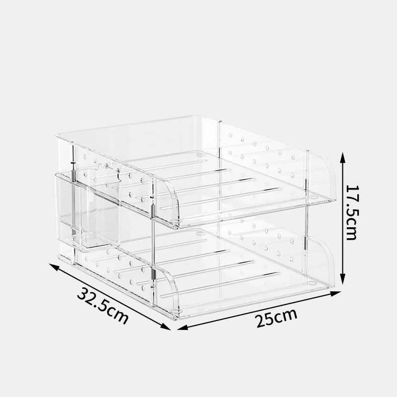 File Organizer Desktop File Storage Clear Transparent Multi-layer Stackable Rack Office Desk Organizer for Home or Office Use